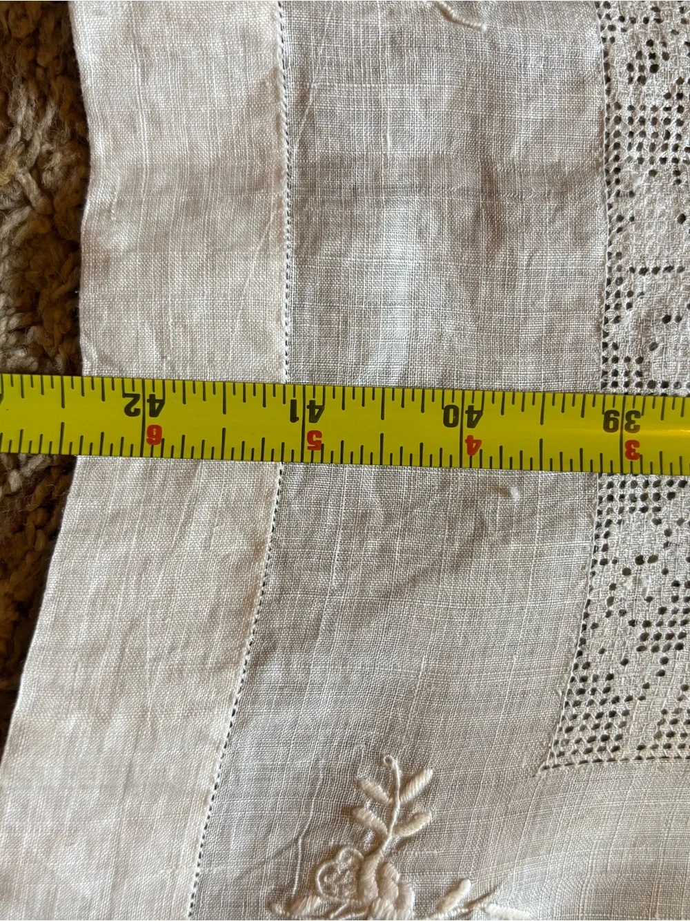 White Embroidered Linen Table Runner - Classic Home Accents